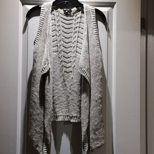 Massimo Dutti cotton-linen knit drape front vest